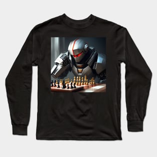 Humanoid robot playing chess Long Sleeve T-Shirt